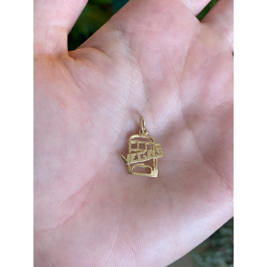 Vintage Solid 9k Yellow Gold Vegas Charm