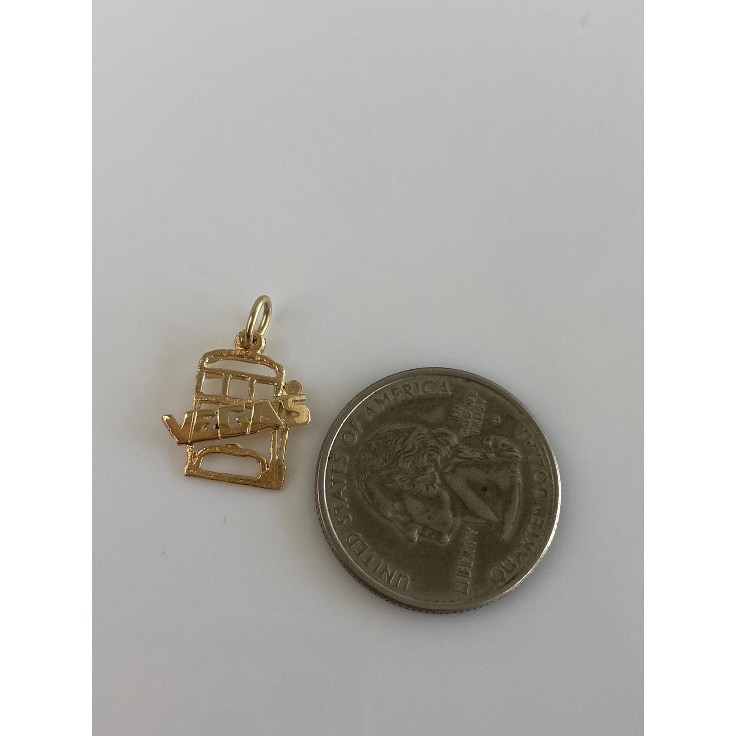 Vintage Solid 9k Yellow Gold Vegas Charm