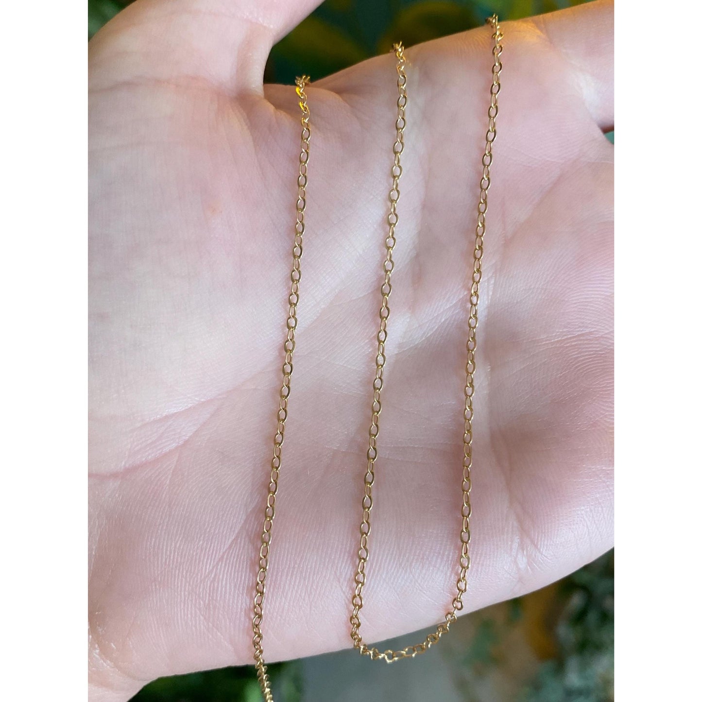 Vintage Solid 10k Yellow Gold Cable Chain Necklace - 16 inches
