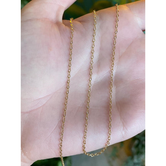 Vintage Solid 10k Yellow Gold Cable Chain Necklace - 16 inches