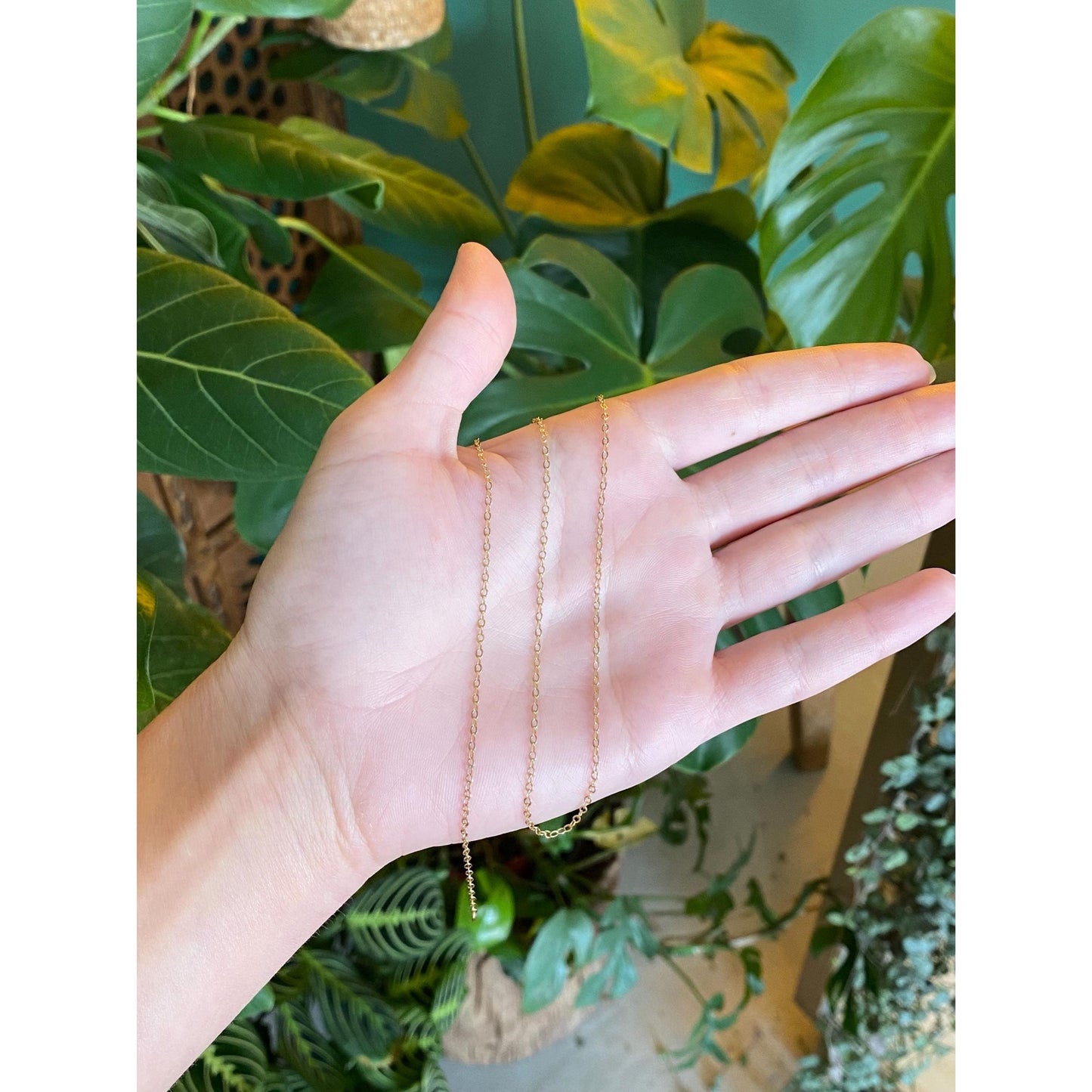 Vintage Solid 10k Yellow Gold Cable Chain Necklace - 16 inches