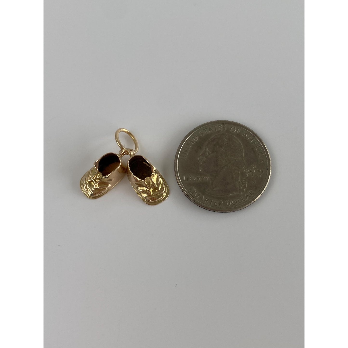 Vintage Solid 10k Yellow Gold Baby Shoes Charm