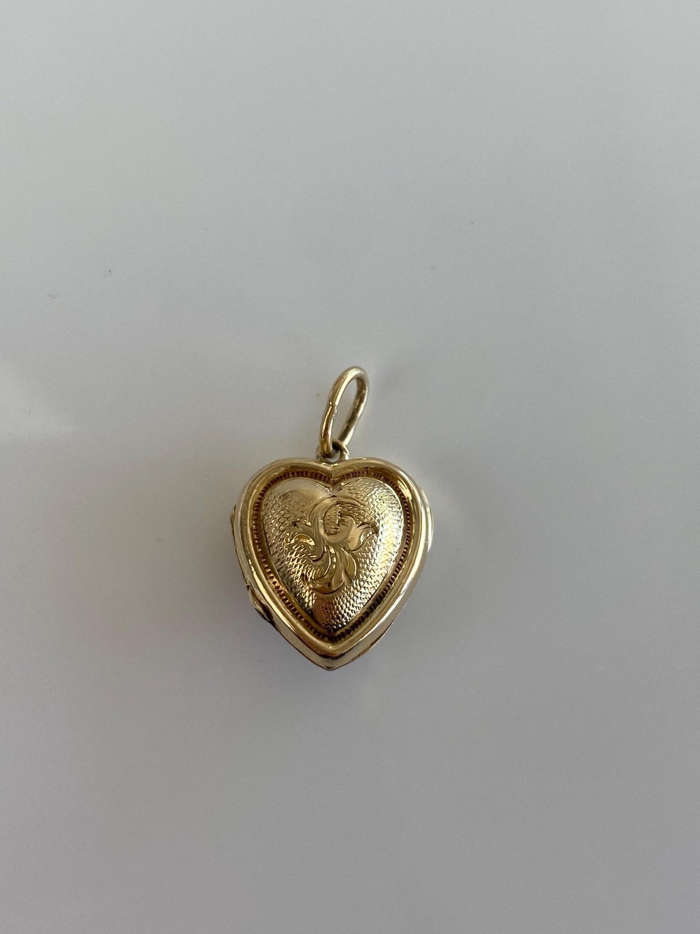 Vintage Solid 14k Yellow Gold Blue Enamel Seed Pearl Heart Locket Charm