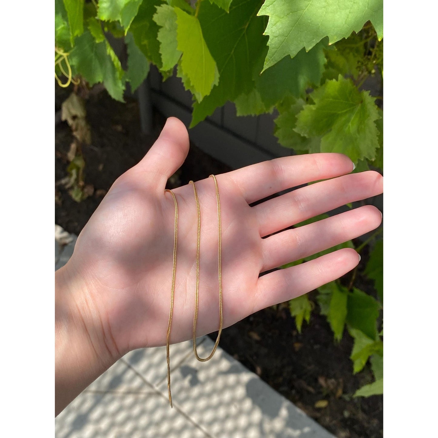 Solid 18k Yellow Gold Wheat Chain Necklace - 24 inches