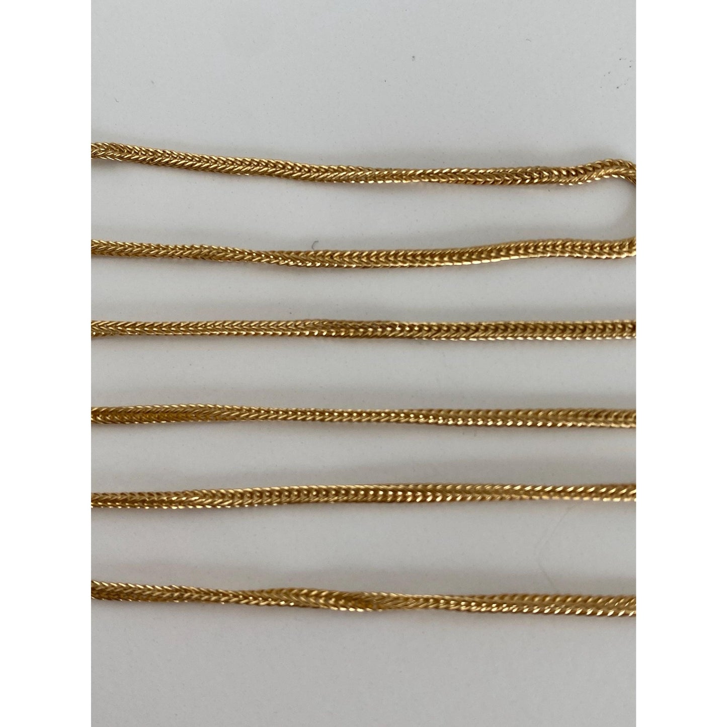 Solid 18k Yellow Gold Wheat Chain Necklace - 24 inches