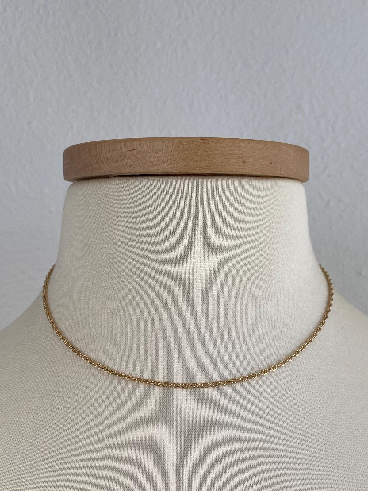 Vintage Solid 14k Yellow Gold Chain Necklace - 16 inches