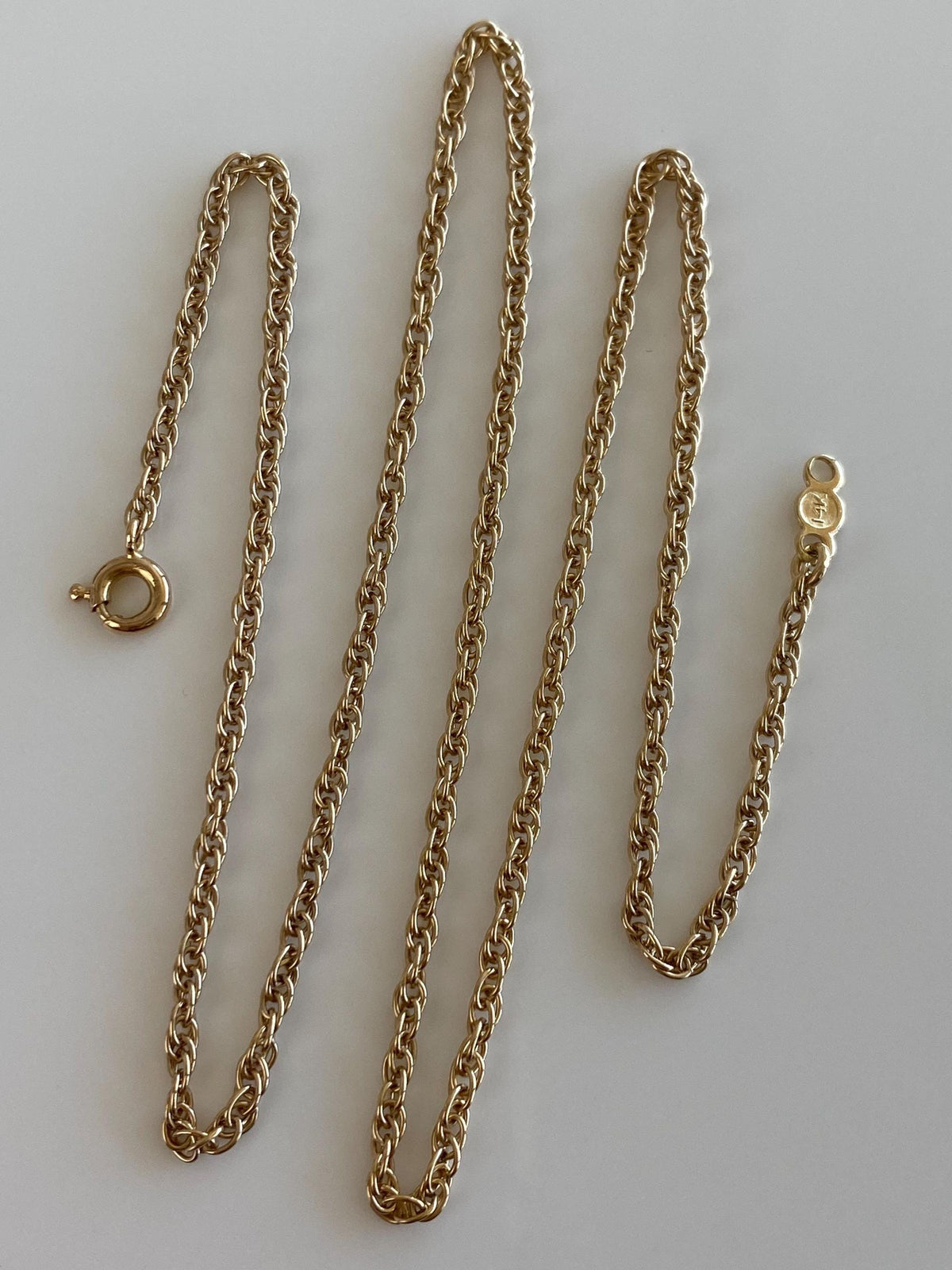 Vintage Solid 14k Yellow Gold Chain Necklace - 16 inches