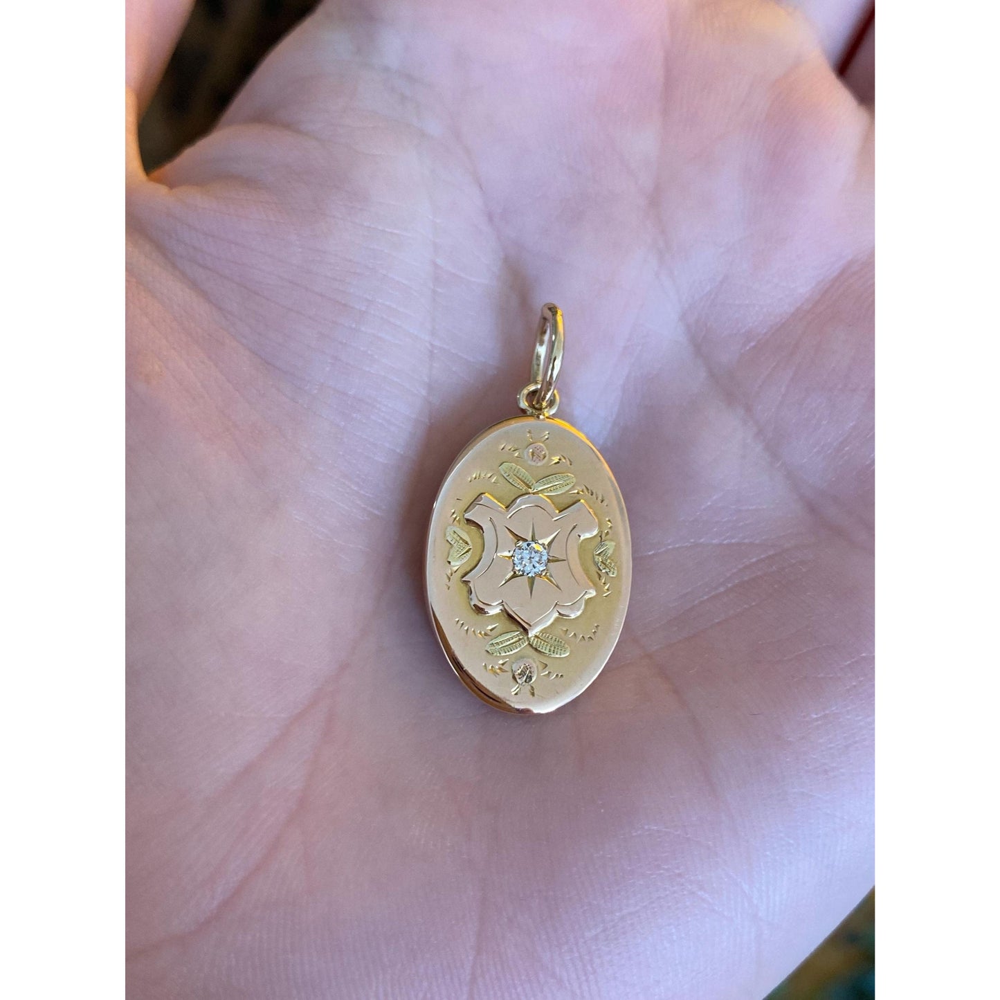 Vintage Solid 10k Rose & Yellow Gold Diamond Cufflink Conversion Charm