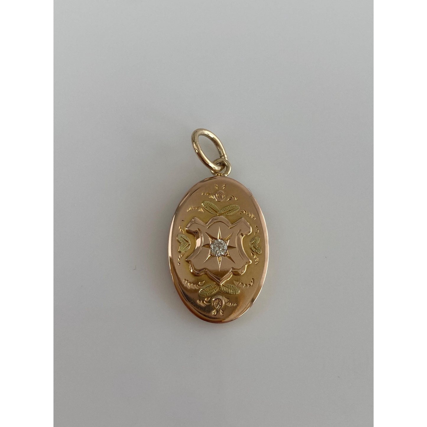 Vintage Solid 10k Rose & Yellow Gold Diamond Cufflink Conversion Charm