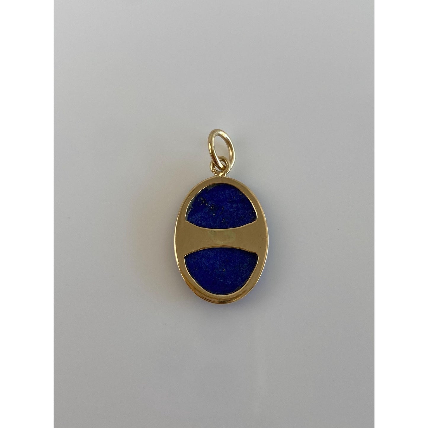 Vintage Solid 14k Yellow Gold Blue Lapis Charm