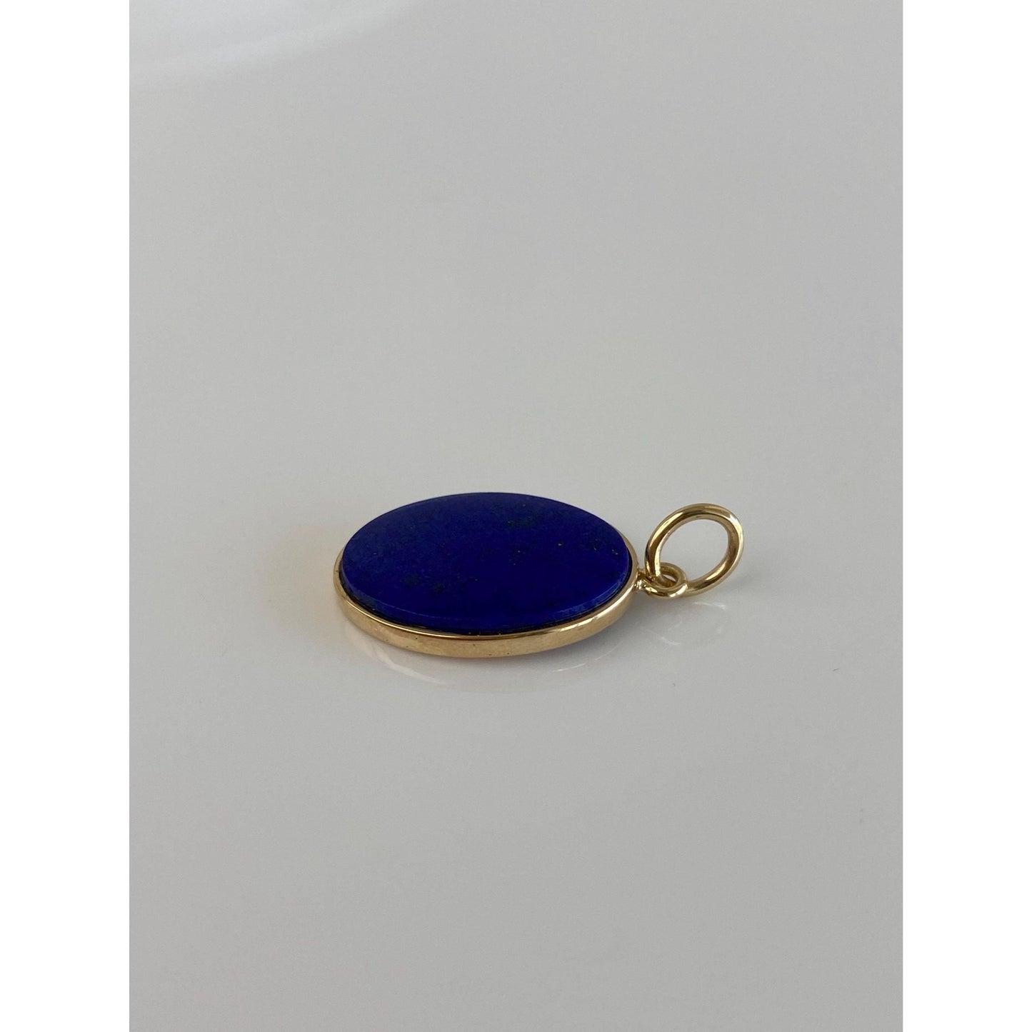 Vintage Solid 14k Yellow Gold Blue Lapis Charm