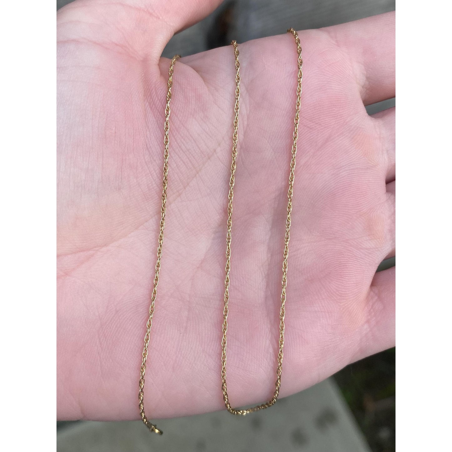 Vintage Solid 14k Yellow Gold Dainty Chain Necklace - 15.25 inches