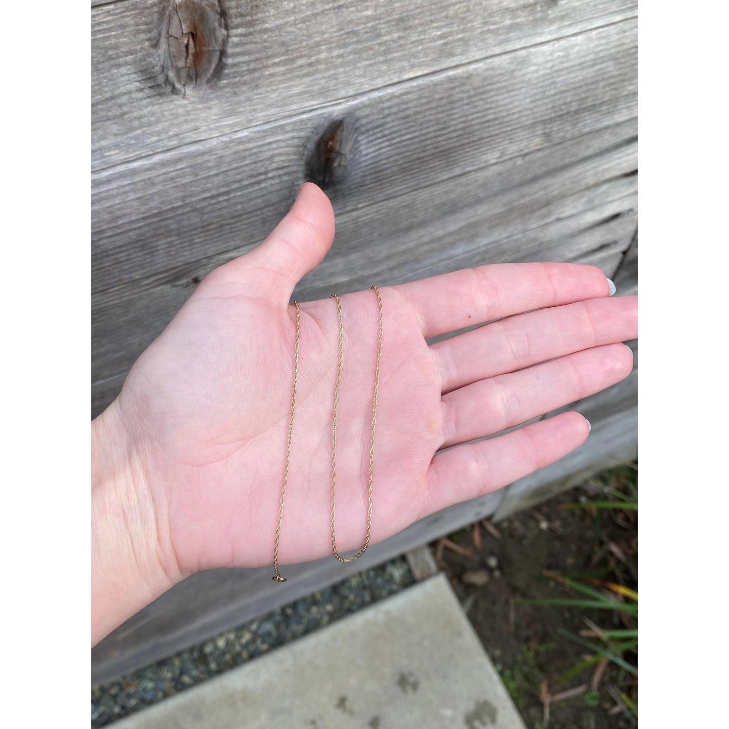 Vintage Solid 14k Yellow Gold Dainty Chain Necklace - 15.25 inches
