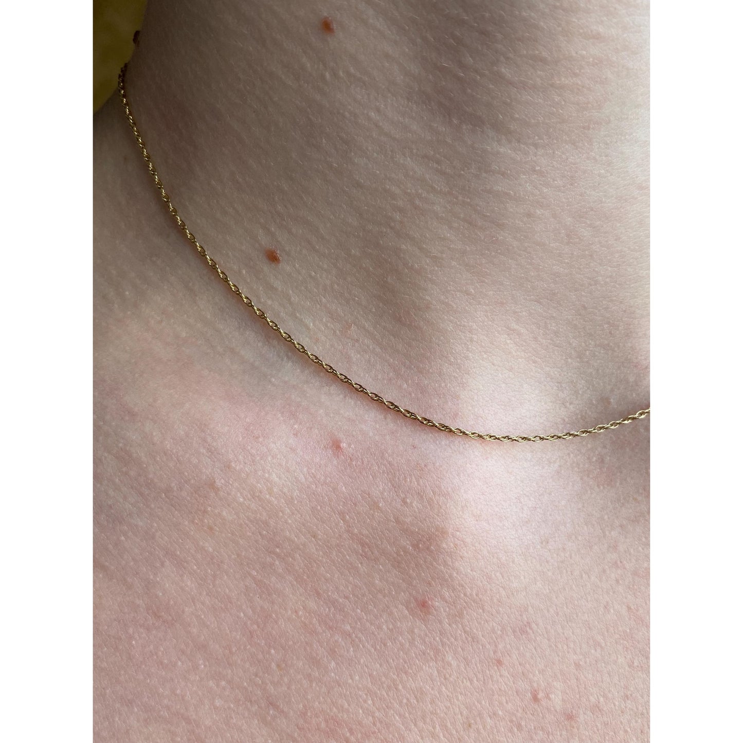 Vintage Solid 14k Yellow Gold Dainty Chain Necklace - 15.25 inches