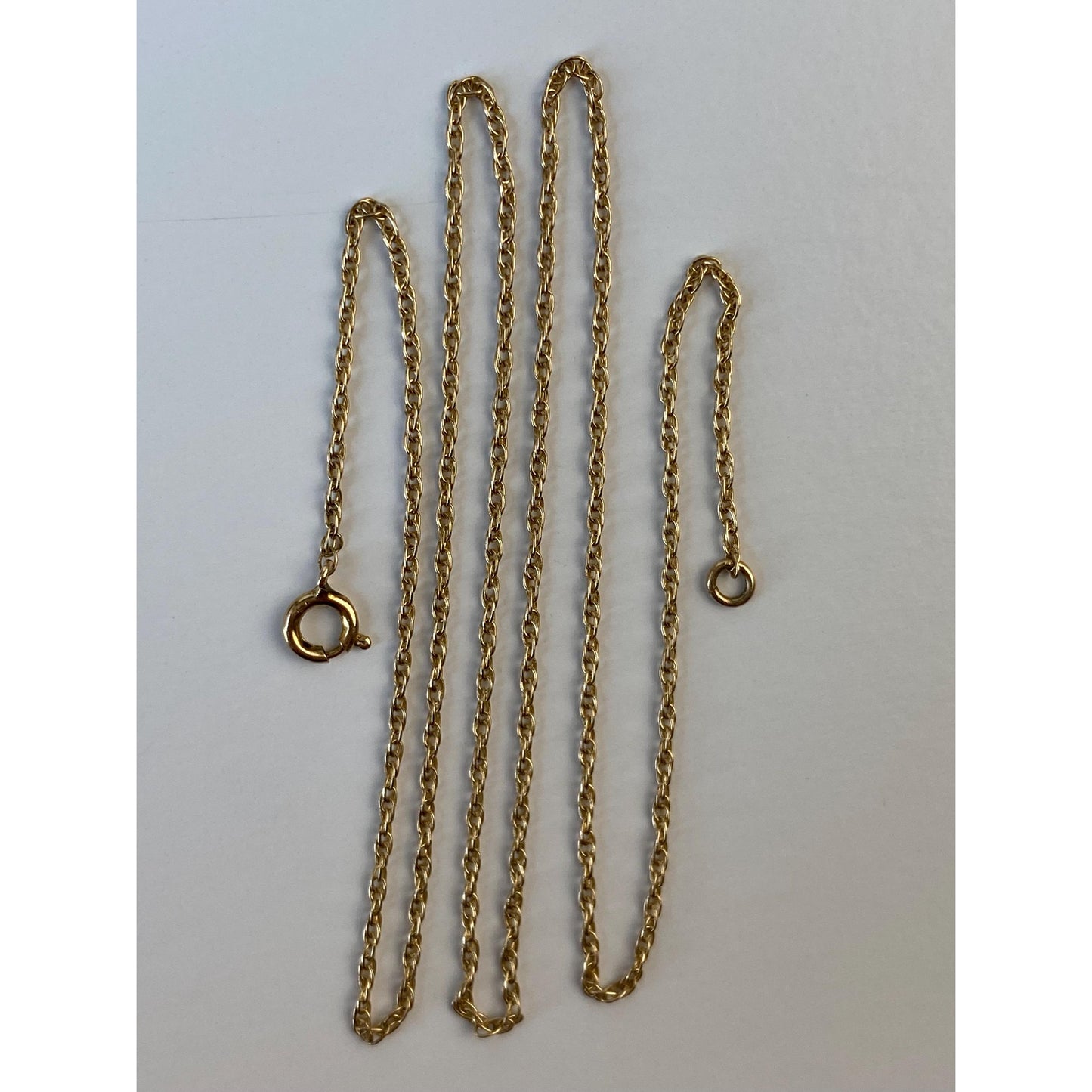 Vintage Solid 14k Yellow Gold Dainty Chain Necklace - 15.25 inches