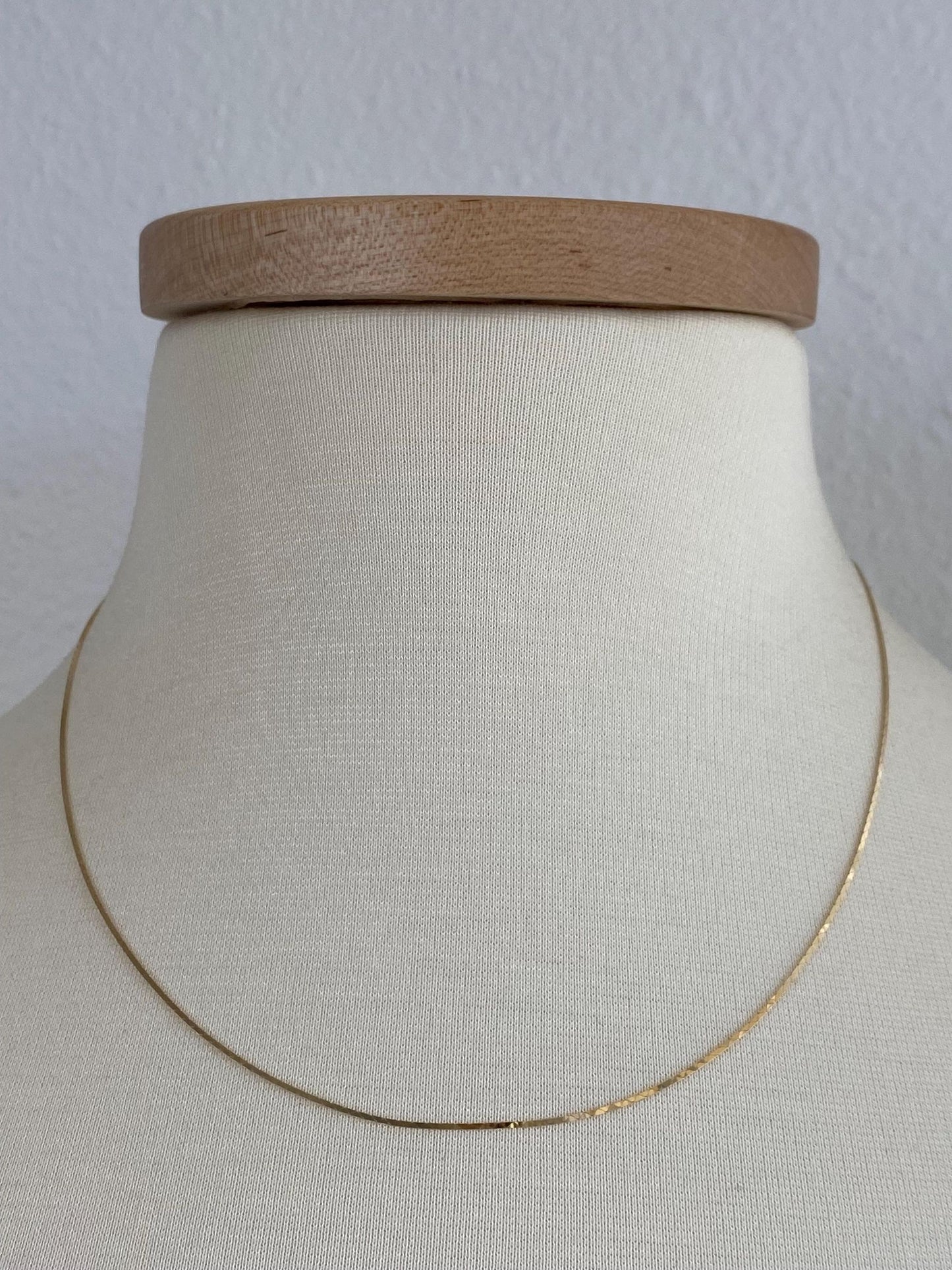 Vintage Solid 14k Yellow Gold Dainty Triangle Link Chain Necklace - 18 inches