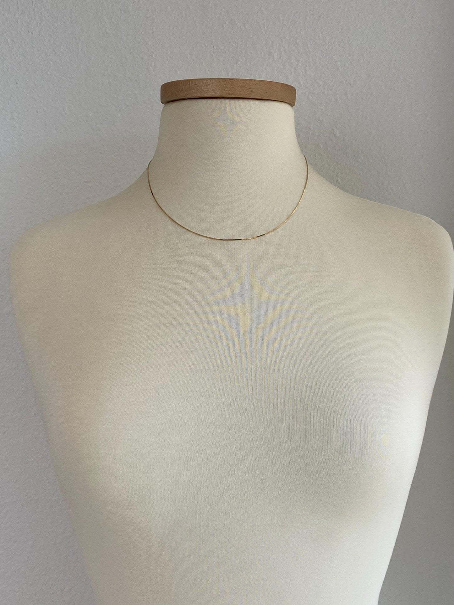 Vintage Solid 14k Yellow Gold Dainty Triangle Link Chain Necklace - 18 inches