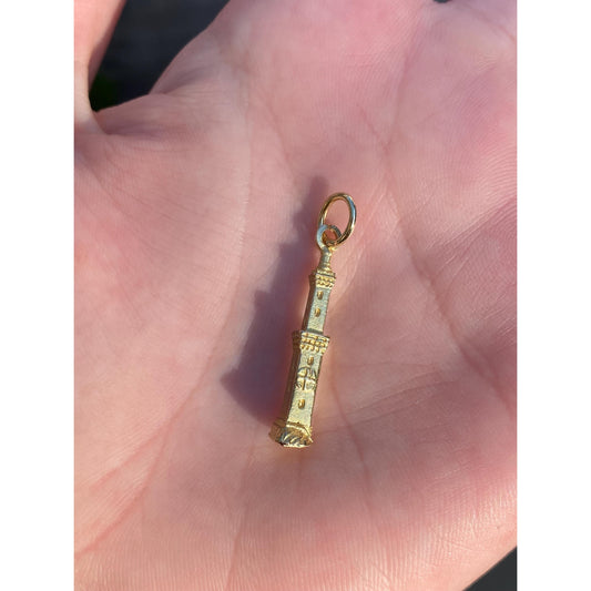 Vintage Solid 18k Yellow Gold Tower Building Charm