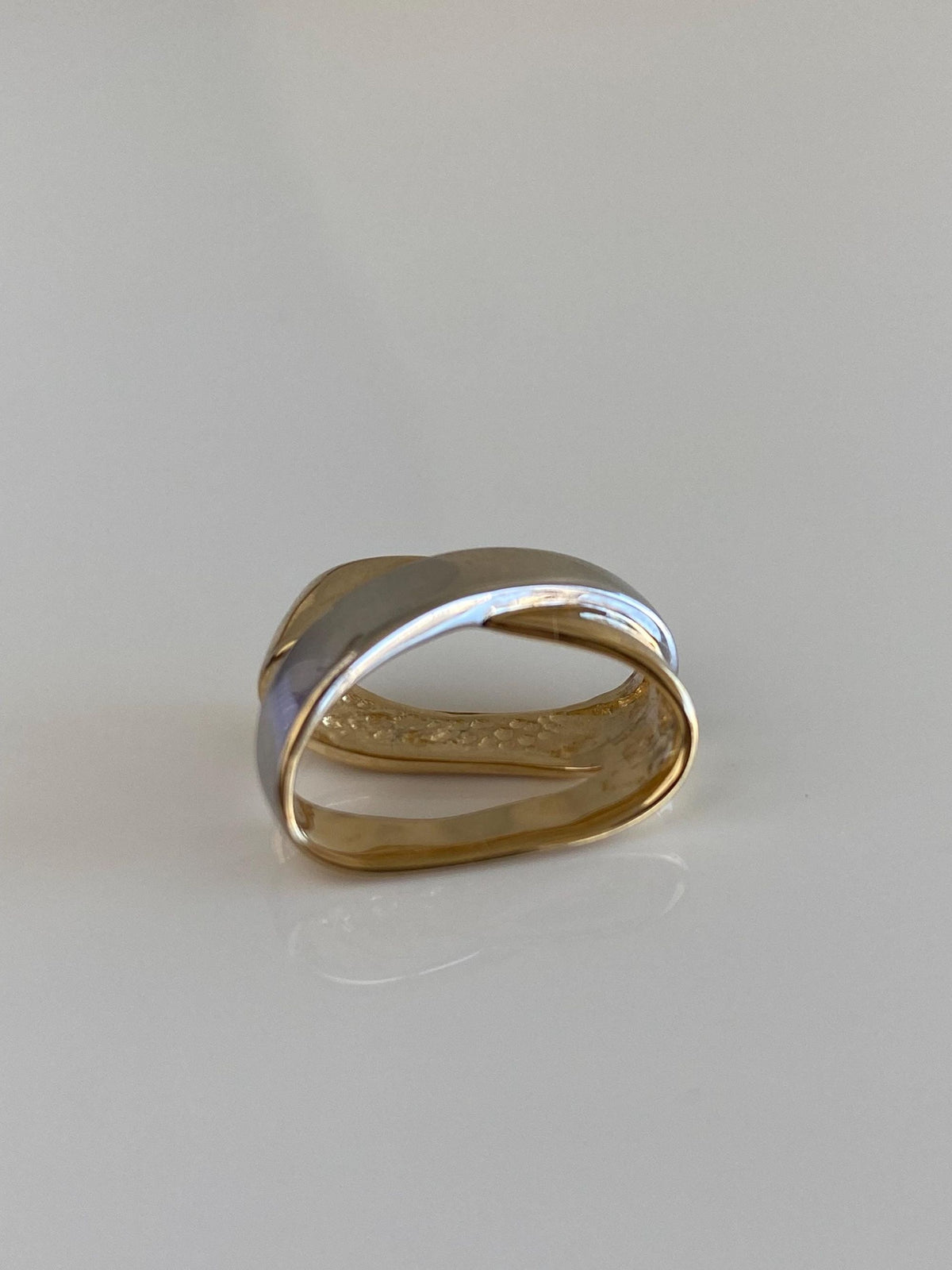 Solid 14k White & Yellow Gold X Slide Charm