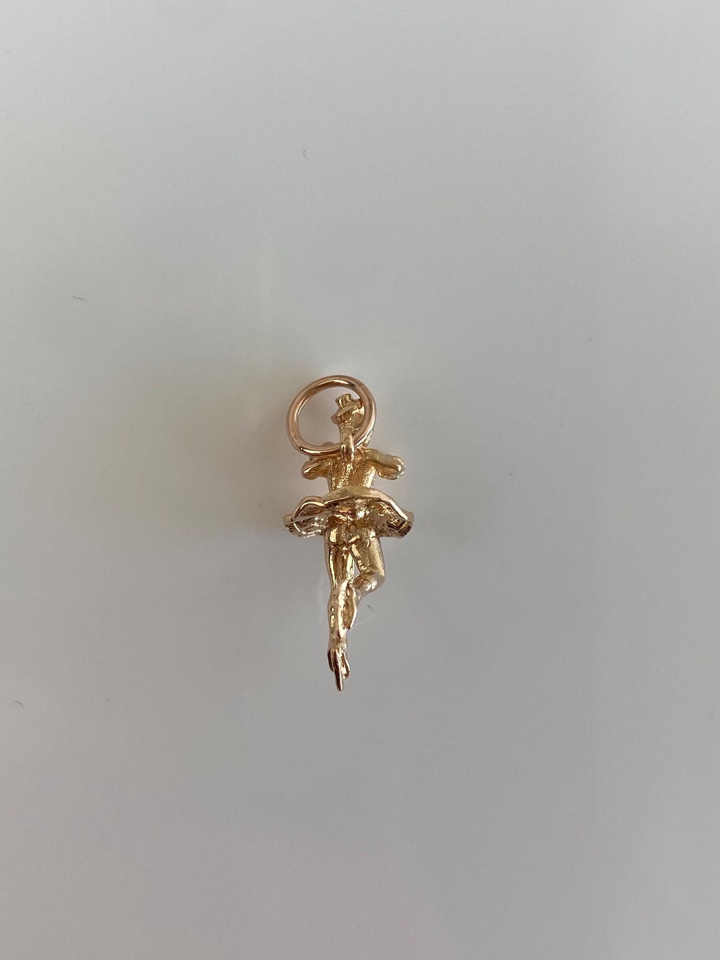 Vintage Solid 14k Rosey Gold Ice Skater Charm