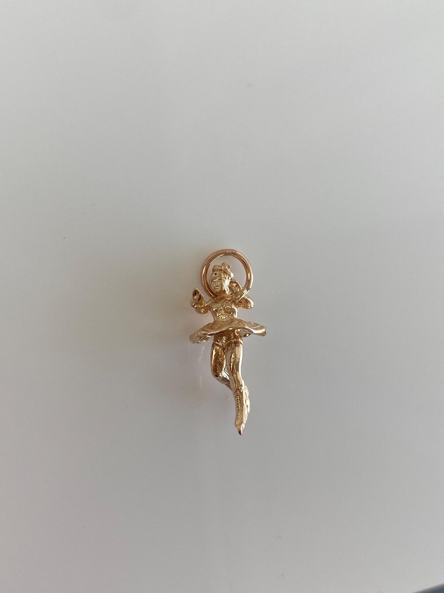 Vintage Solid 14k Rosey Gold Ice Skater Charm