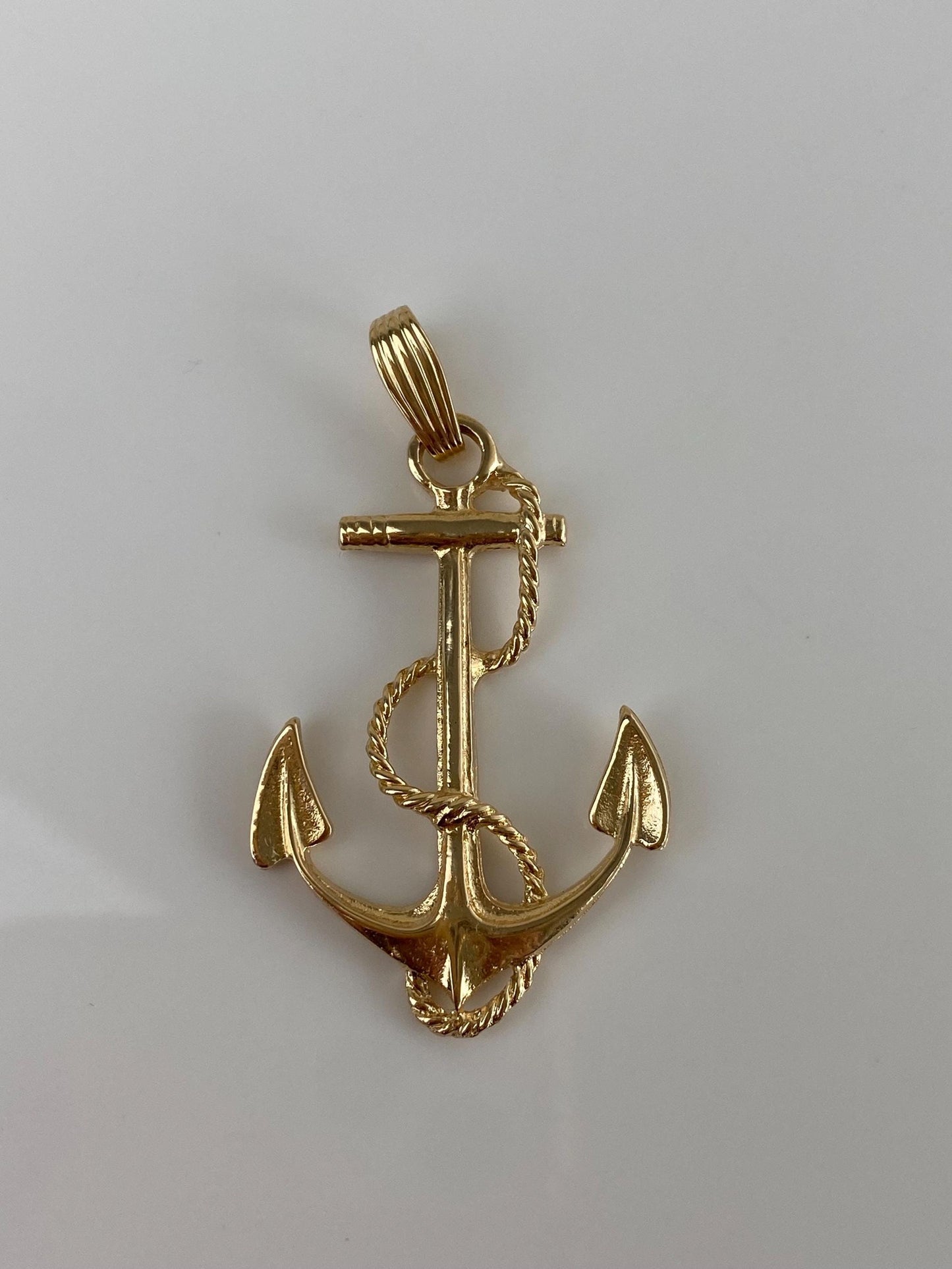 Vintage Solid 14k Yellow Gold Large Anchor Charm