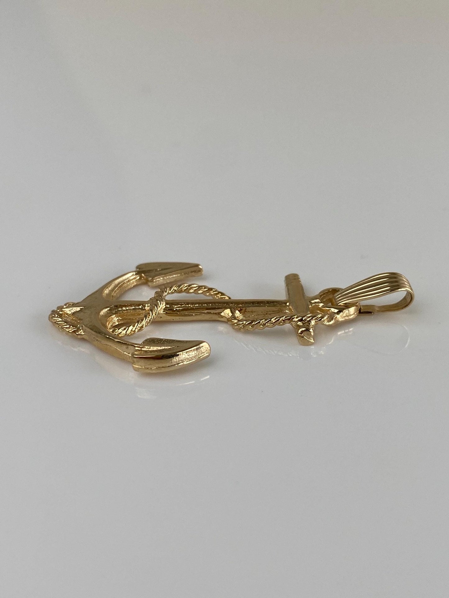 Vintage Solid 14k Yellow Gold Large Anchor Charm
