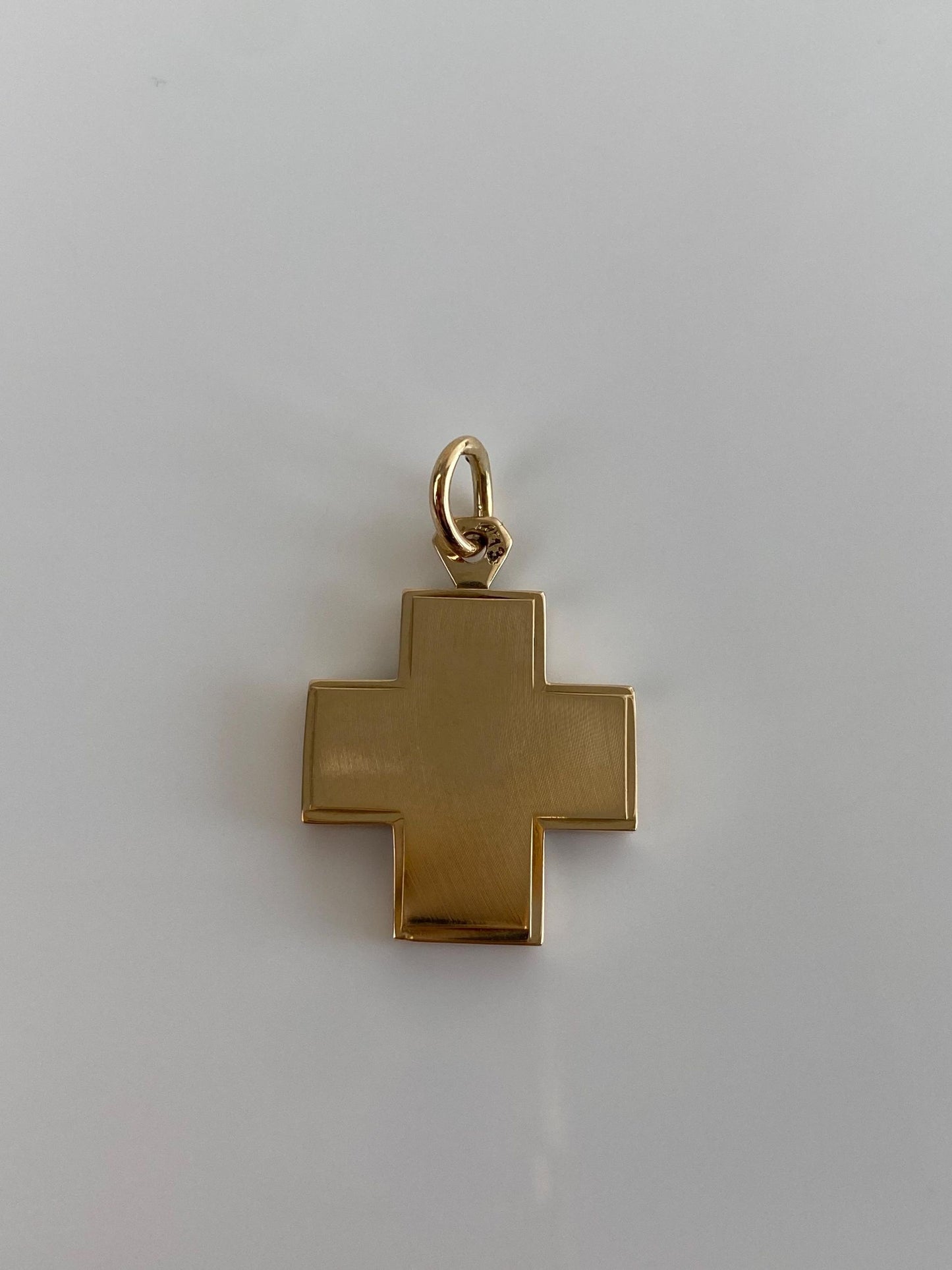 Vintage Solid 14k Yellow Gold Engraved Floral Cross Charm