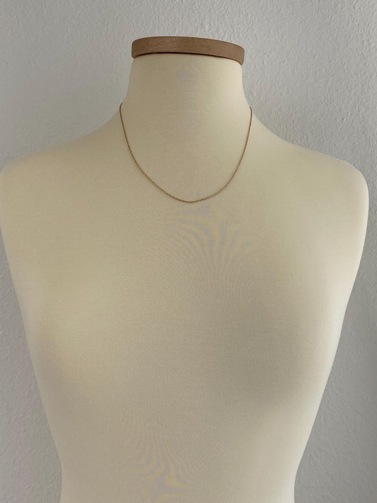 Vintage Solid 14k Yellow Gold Dainty Chain Necklace - 20 inches