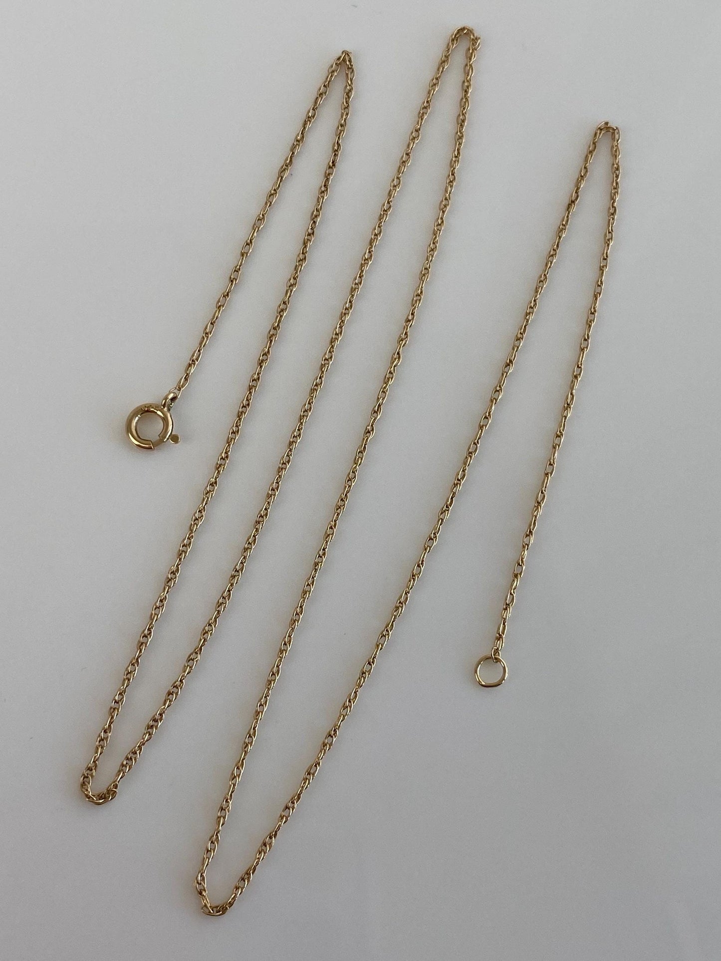 Vintage Solid 14k Yellow Gold Dainty Chain Necklace - 20 inches
