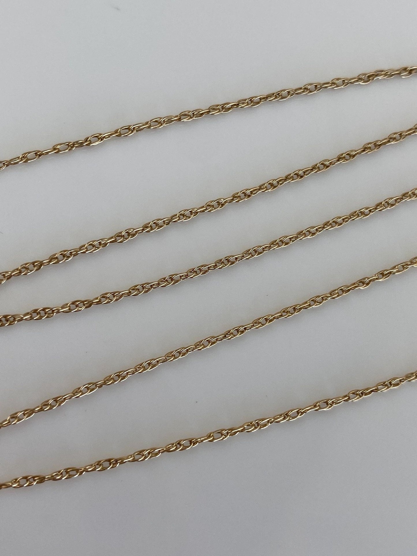 Vintage Solid 14k Yellow Gold Dainty Chain Necklace - 20 inches