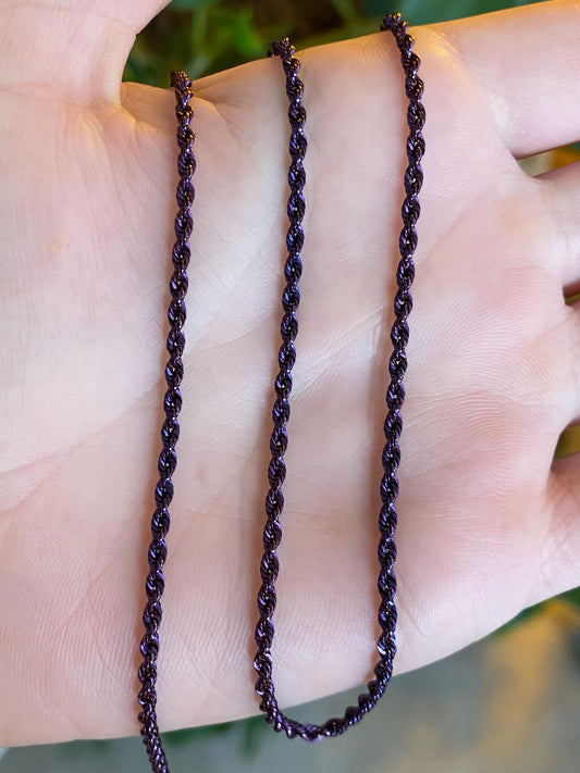 Vintage 14k Purple Gold Rope Chain Necklace - 18.5 inches
