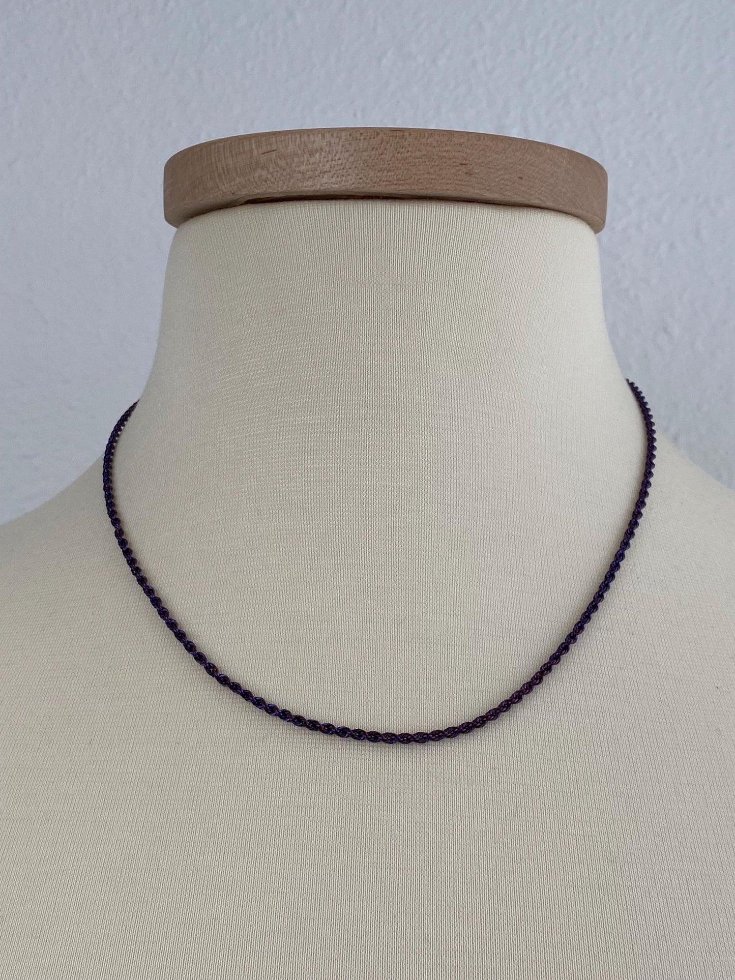 Vintage 14k Purple Gold Rope Chain Necklace - 18.5 inches