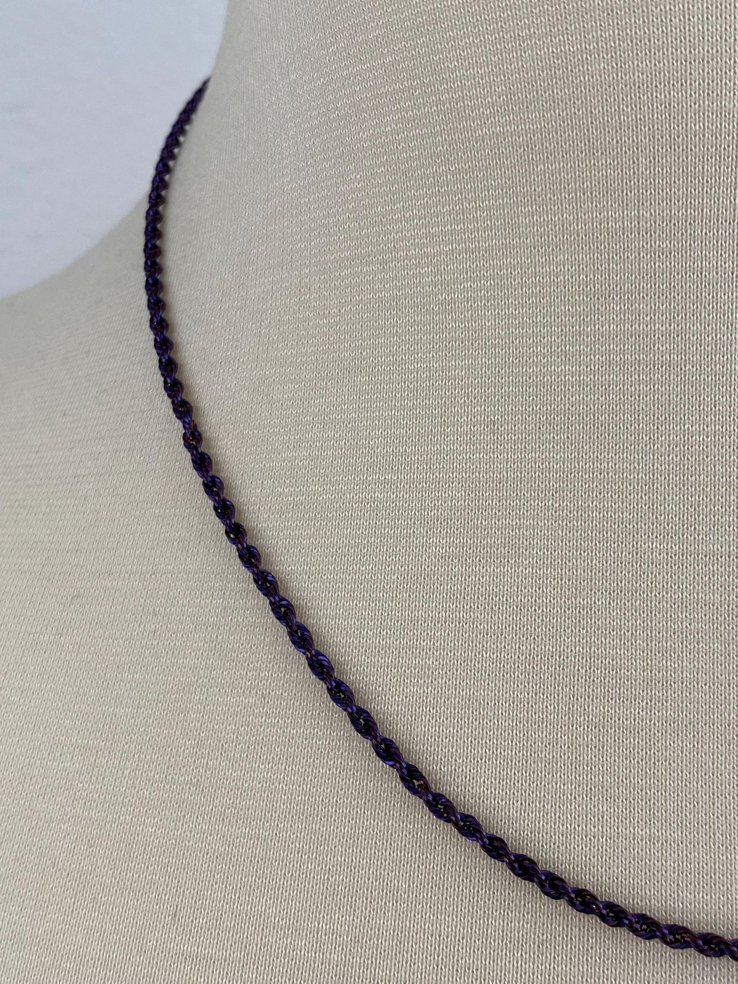 Vintage 14k Purple Gold Rope Chain Necklace - 18.5 inches