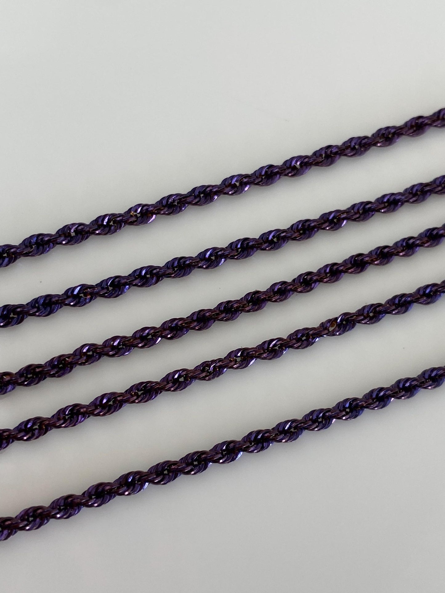 Vintage 14k Purple Gold Rope Chain Necklace - 18.5 inches