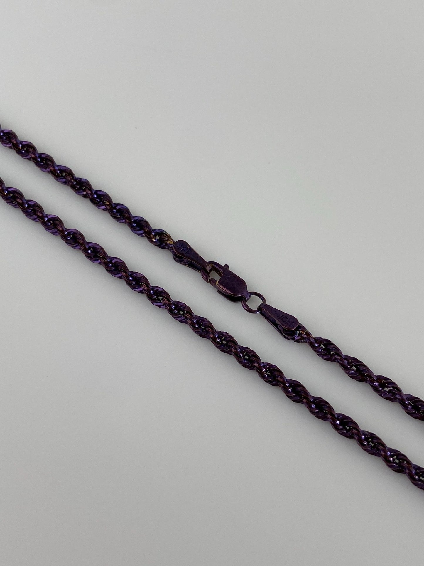 Vintage 14k Purple Gold Rope Chain Necklace - 18.5 inches