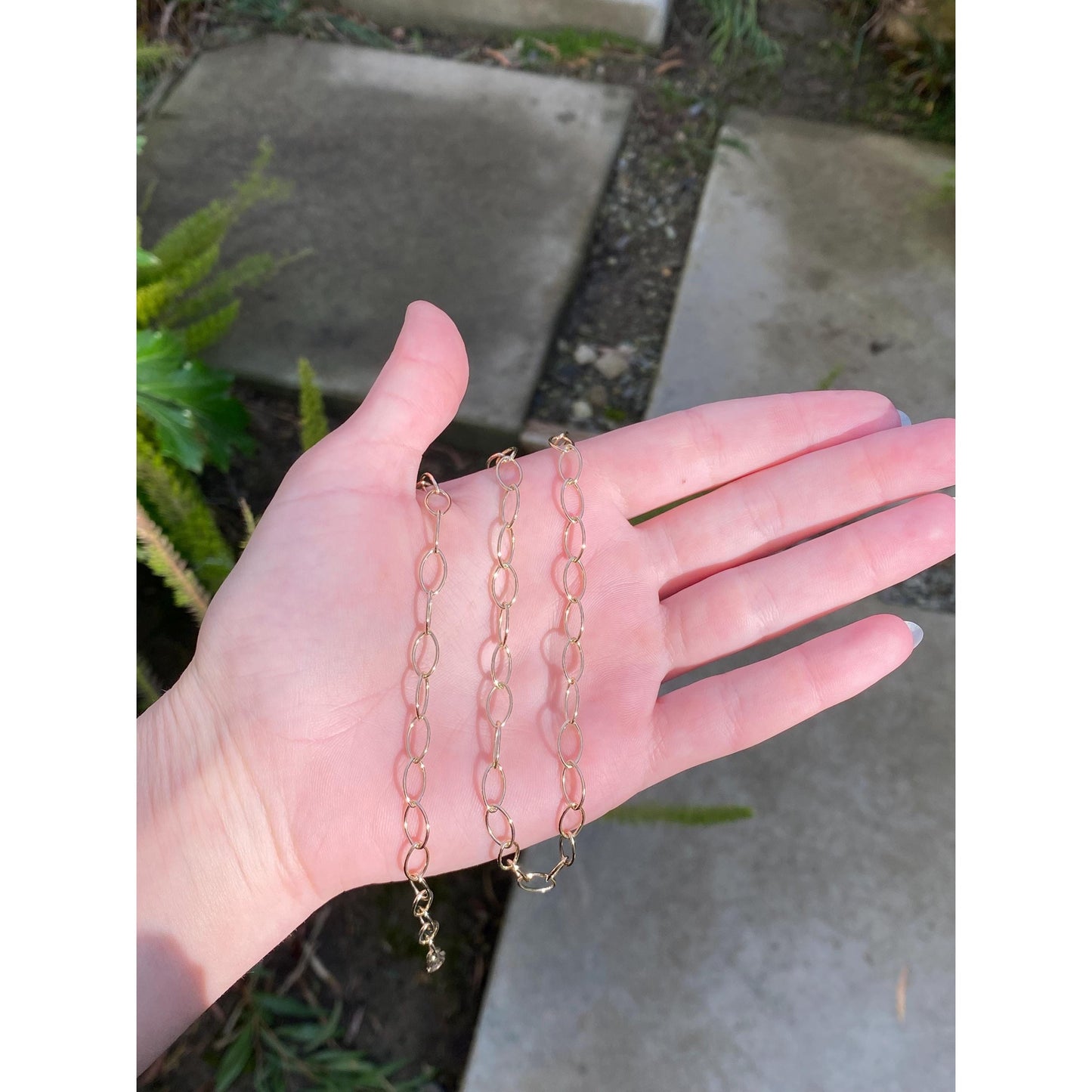 Vintage Solid 14k Yellow Gold Long Oval Link Chain Necklace - 20.25 inches