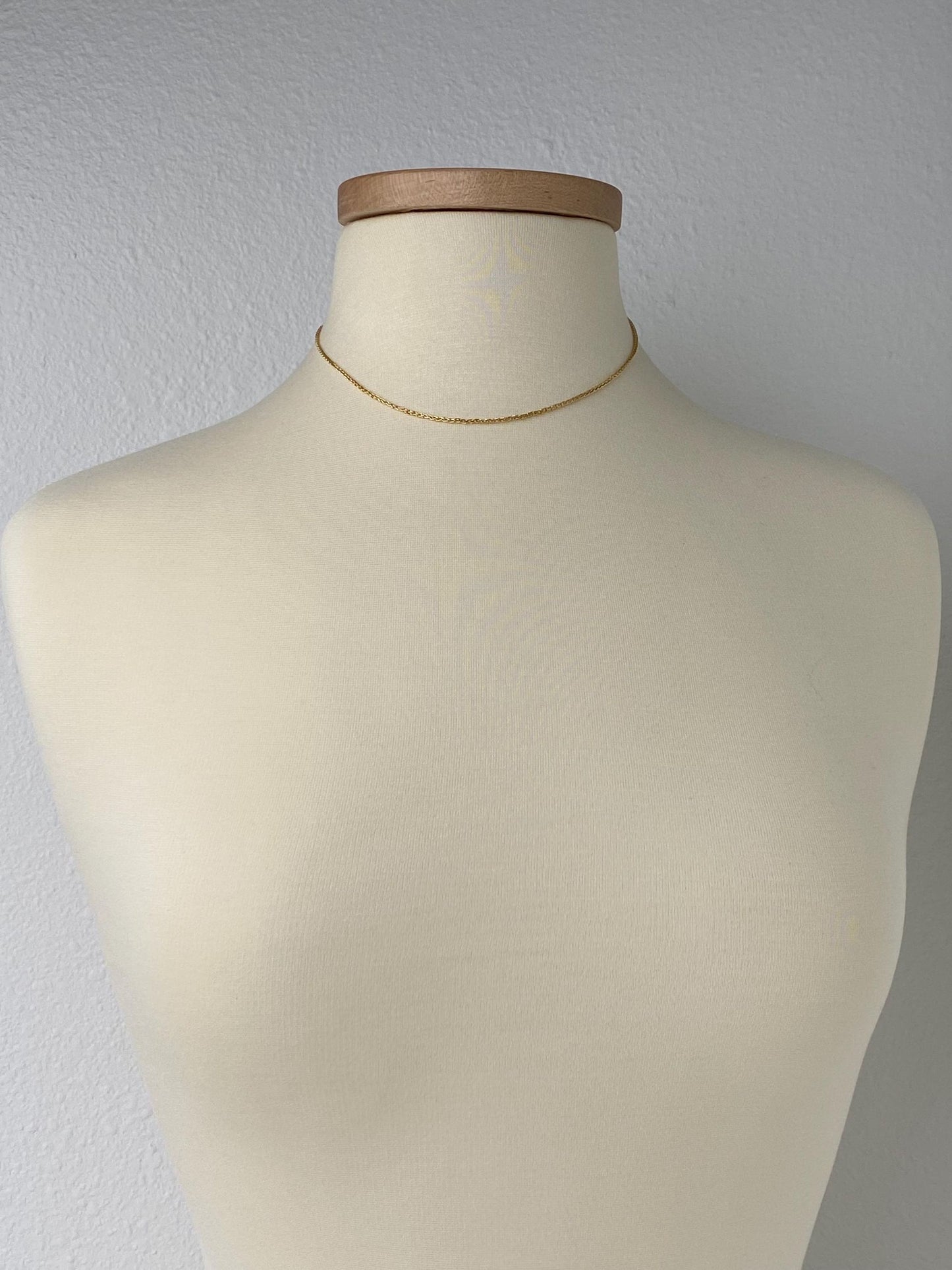 Vintage Solid 14k Yellow Gold Wheat Chain Necklace - 16 inches