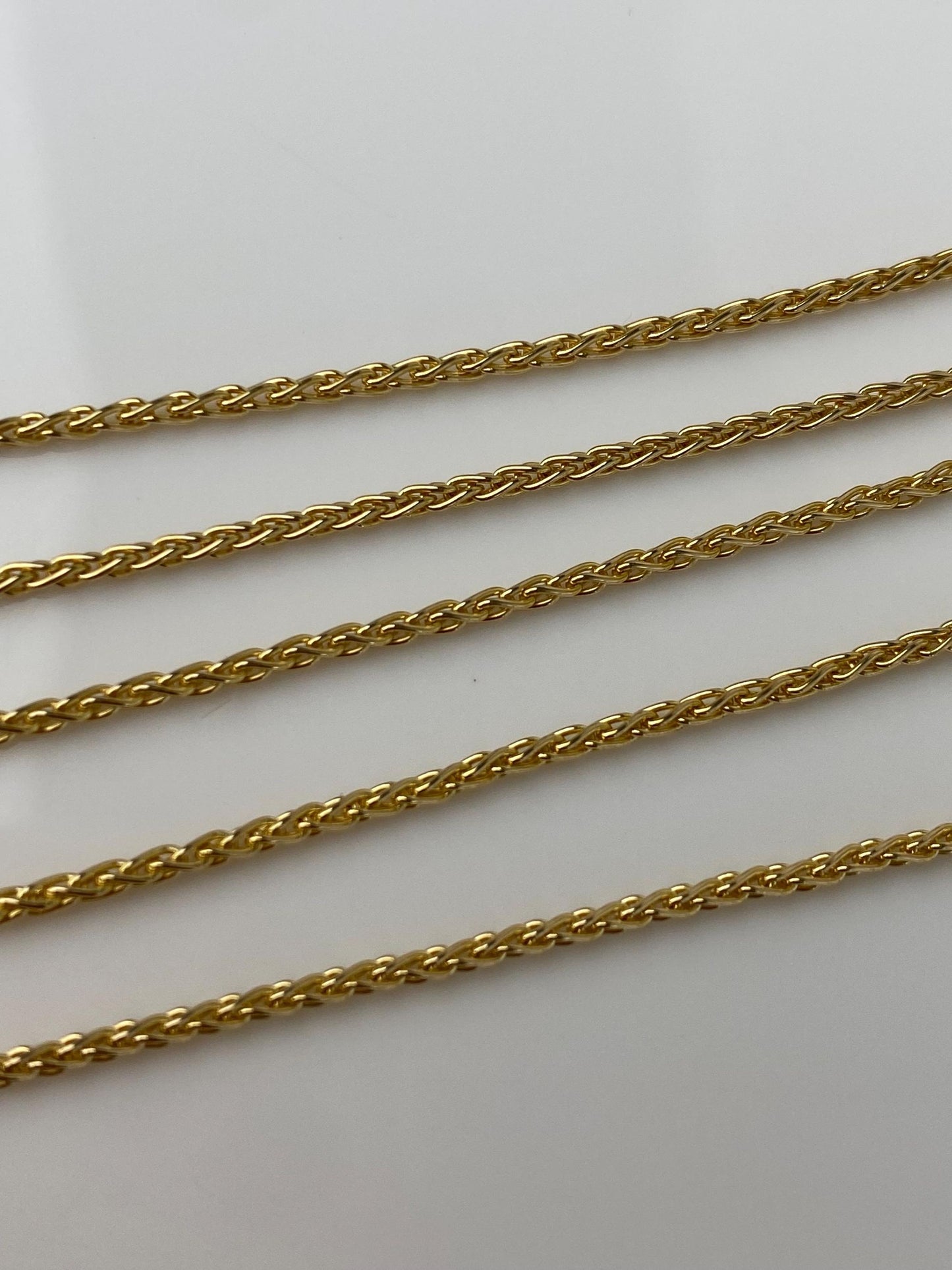 Vintage Solid 14k Yellow Gold Wheat Chain Necklace - 16 inches