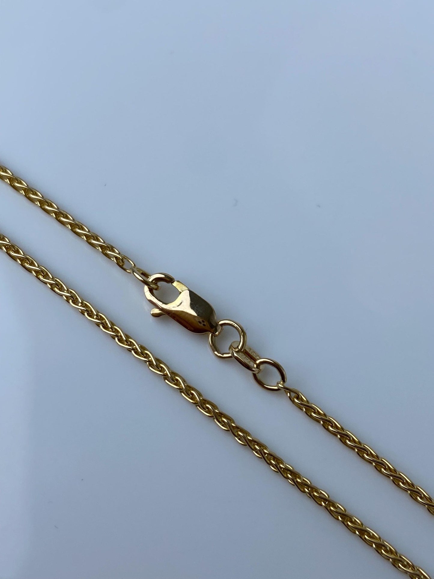 Vintage Solid 14k Yellow Gold Wheat Chain Necklace - 16 inches