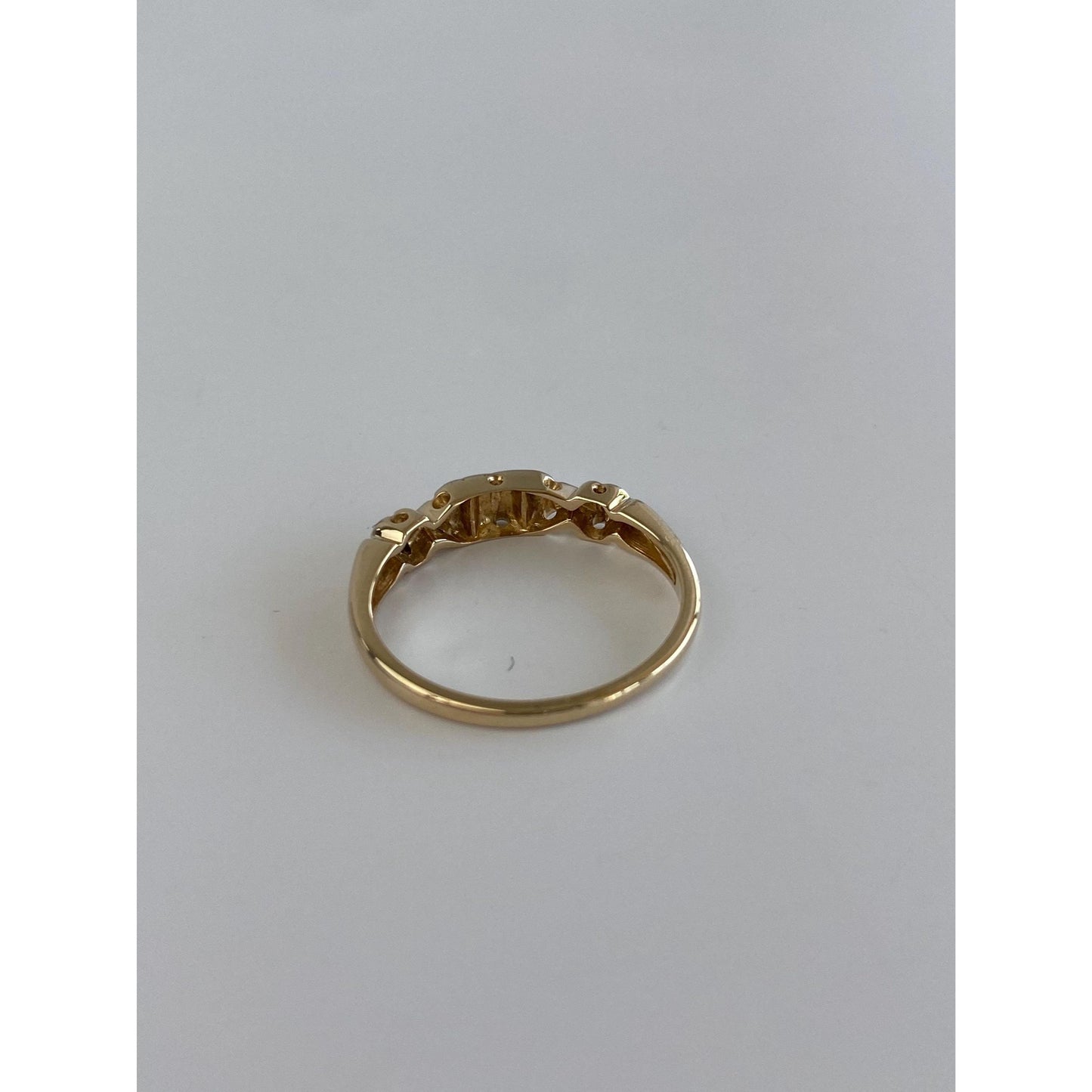 Vintage Solid 14k White & Yellow Gold Ring Band - Size 4.5