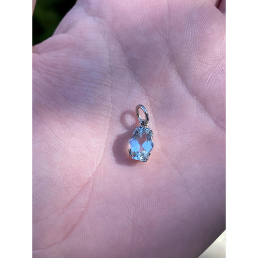 Vintage Solid 14k White Gold Quartz Charm