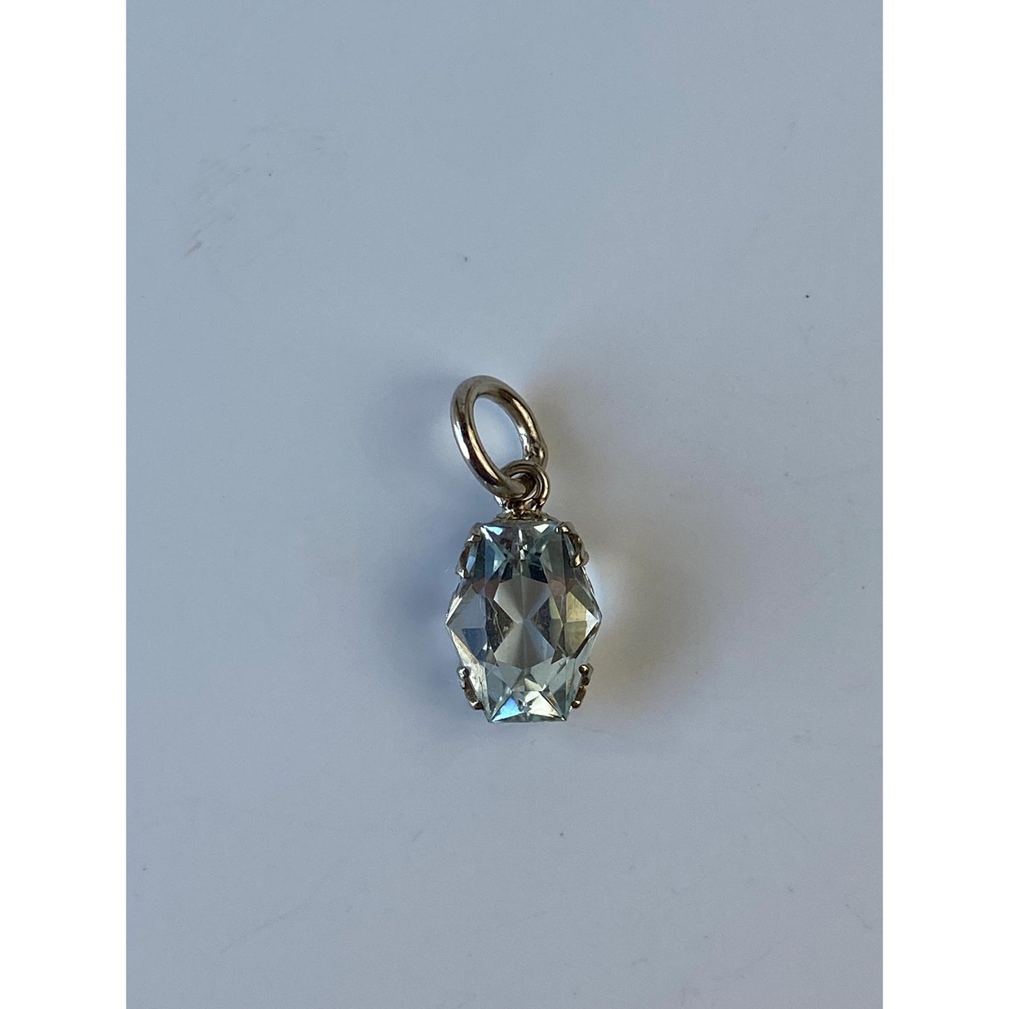 Vintage Solid 14k White Gold Quartz Charm