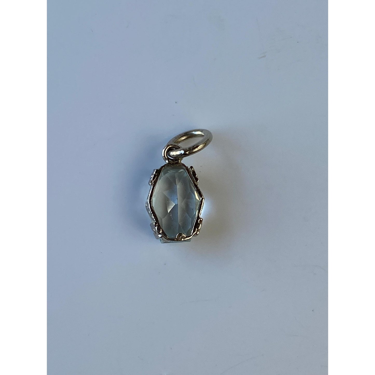 Vintage Solid 14k White Gold Quartz Charm