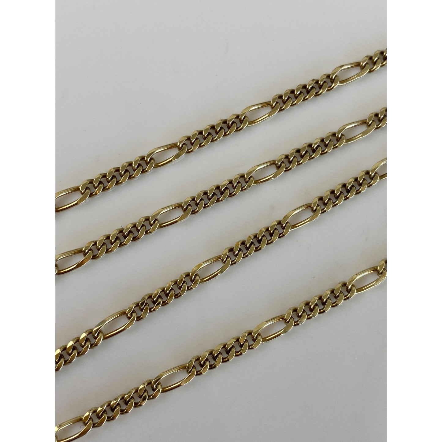 Vintage Solid 14k Yellow Gold Figaro Chain Necklace - 18 inches