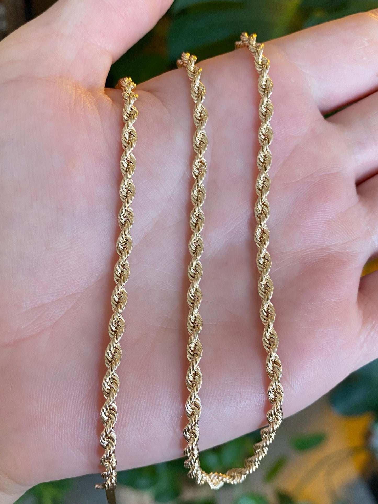 Vintage Solid 14k Yellow Gold Rope Chain Necklace - 19.5 inches
