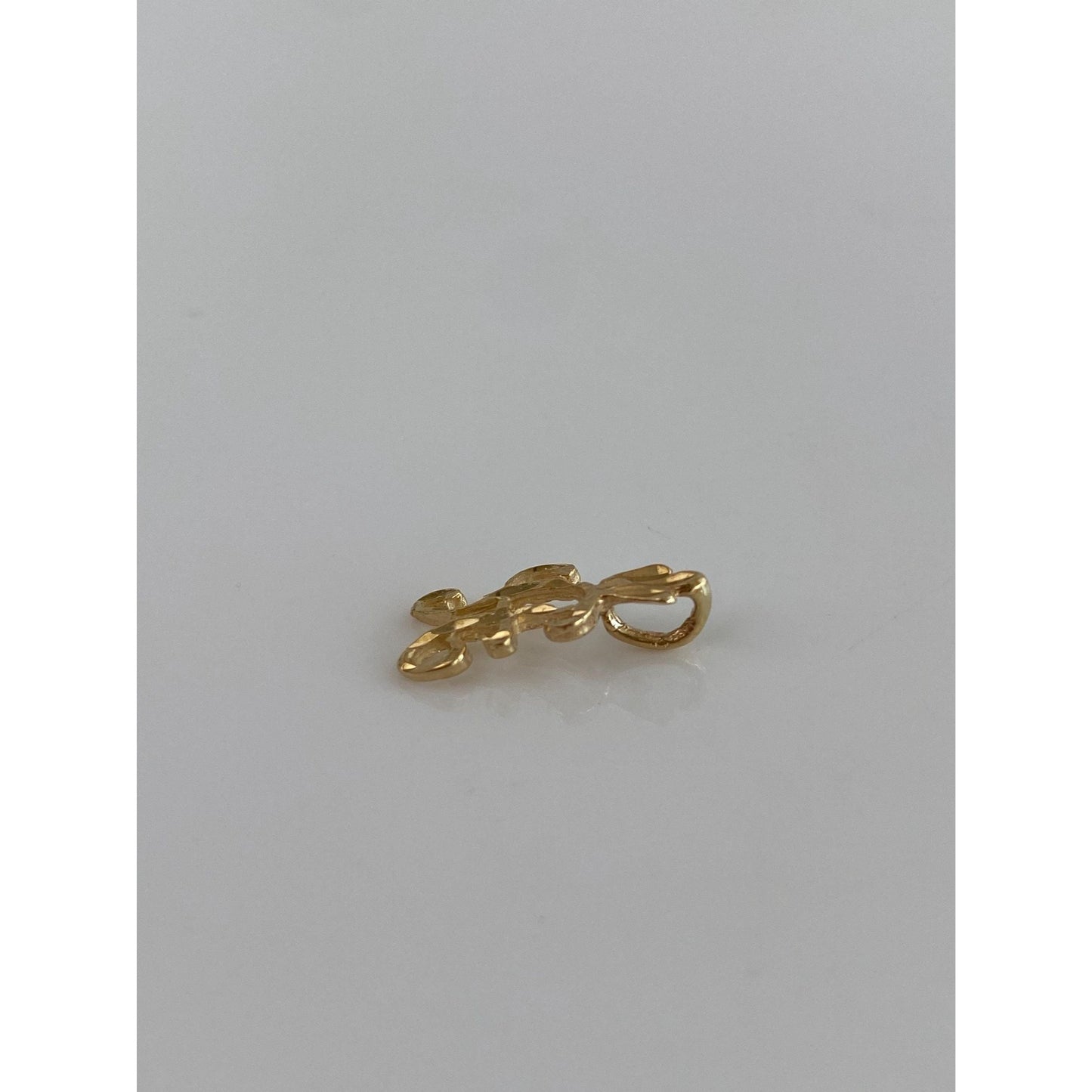 Solid 14k Yellow Gold Diamond Cut Initial 'A' Charm