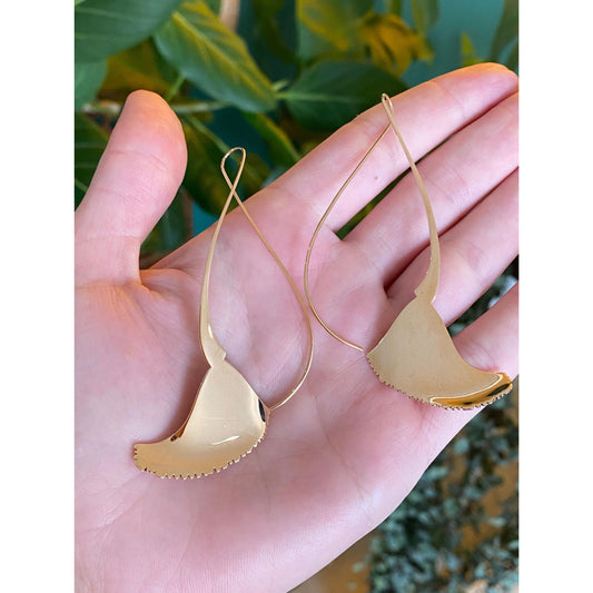 Solid 14k Yellow Gold Alan King Wire Drop Large Abstract Twist Dangle Earrings