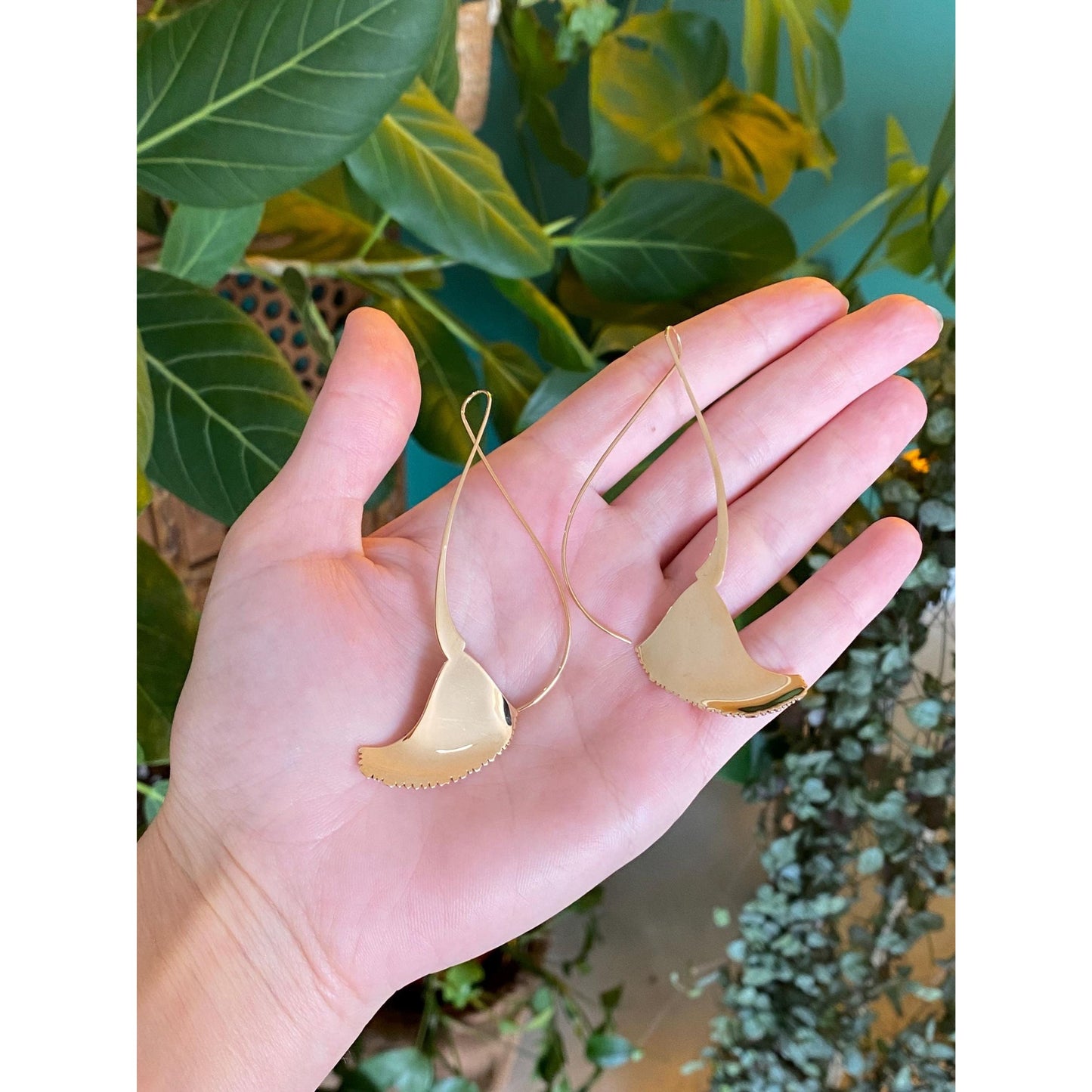 Solid 14k Yellow Gold Alan King Wire Drop Large Abstract Twist Dangle Earrings