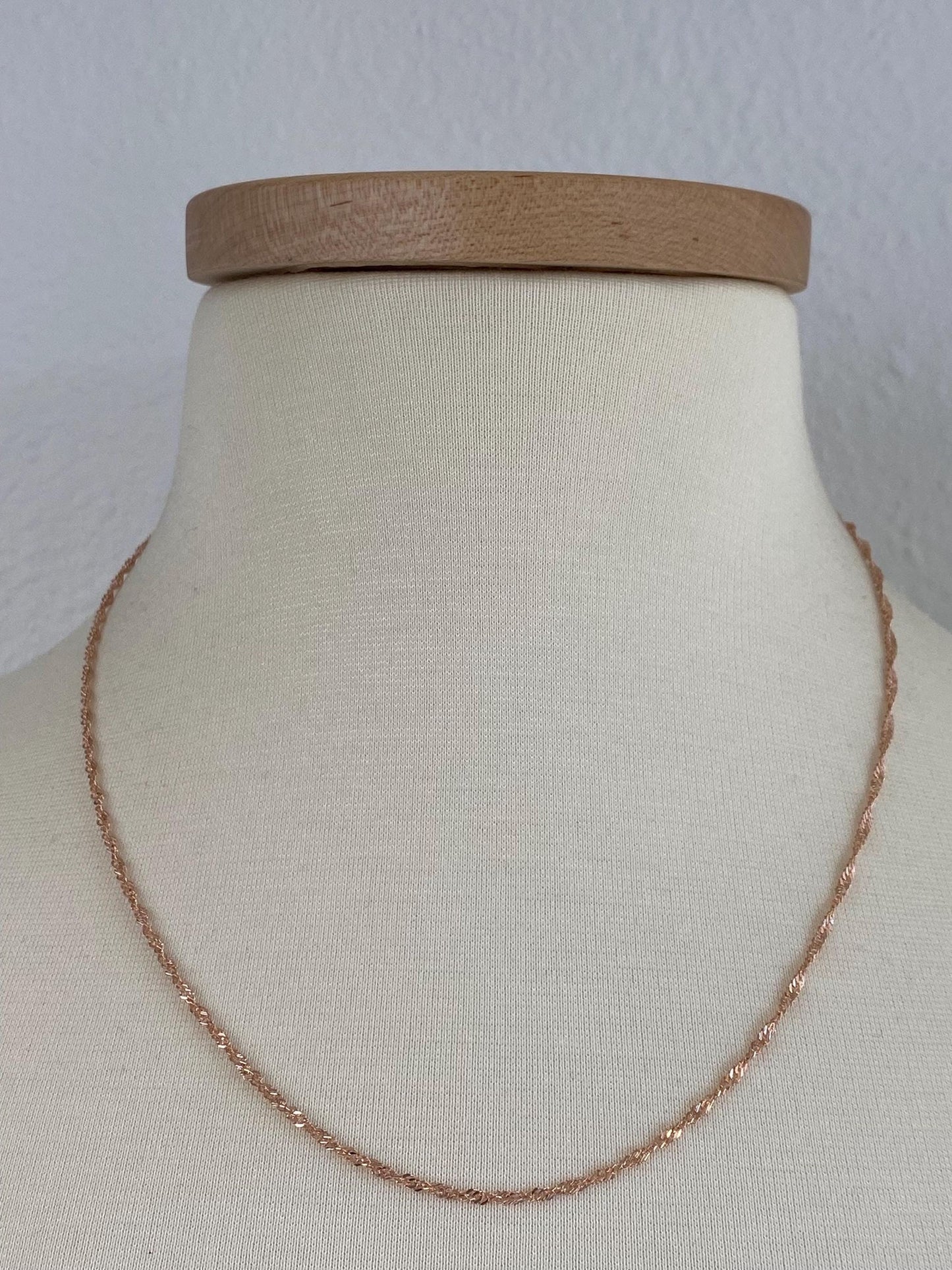 Vintage Solid 14k Rose Gold Twist Chain Necklace - 20 inches